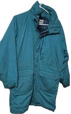 Vintage LL Bean Coat Women Size Large Warm Long ** Dirty** Green Winter Outerwea