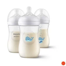 Philips Avent Natural Baby Bottle with Nipple - Whales - 9oz/3pk