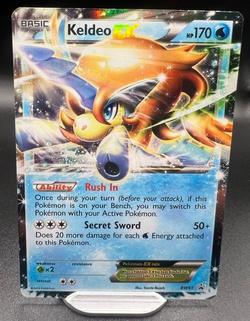 Pokemon 2012 Black and White Keldeo EX #BW61 Black Star Promos Holo LP/MP