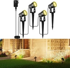 4x LED Garden Spike Lights Mains Outdoor Pathway Landscape Spotlights Waterproof