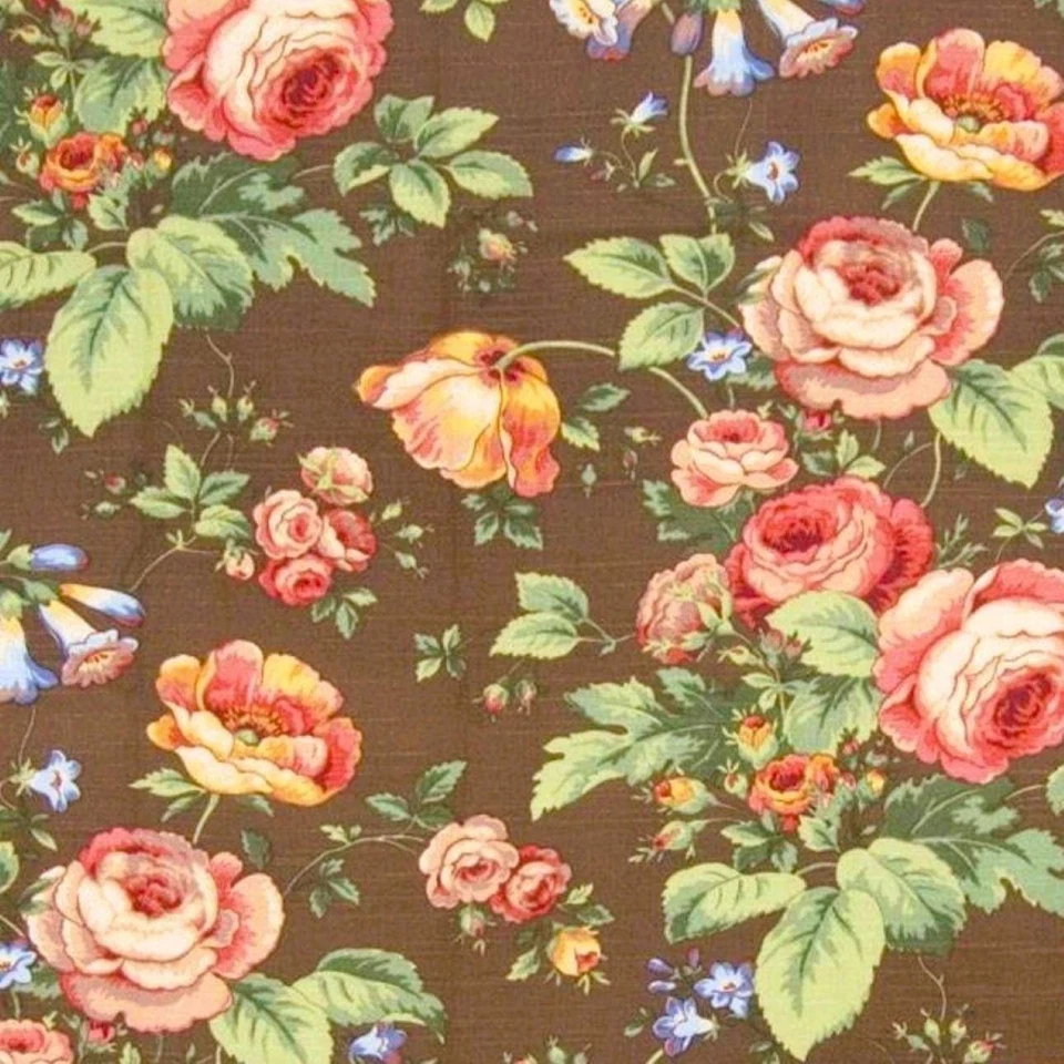Jay Yang цветочный коричневый домашний декор хлопок драпировки занавески подушка шитья ткани BTY - Изображение 4 из 4