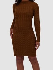 Jessica Howard Womens Brown Long-Sleeve Sweater Dress Size S