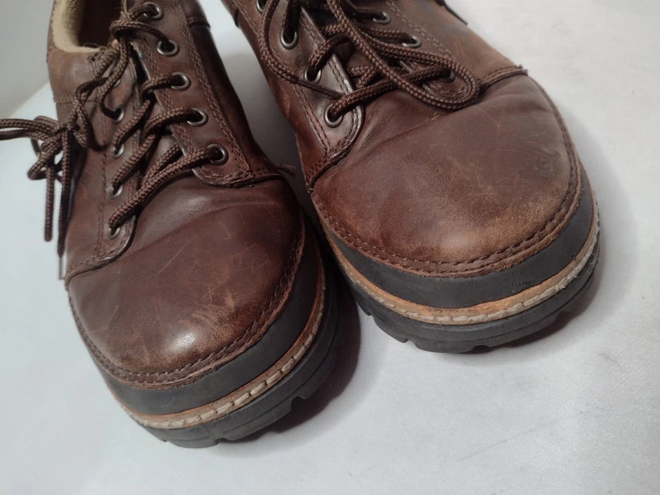 Zapatos Oxford Crocs Para Hombres Cuero Marrón 7 Marrón Con Cordones Cómodos Informales LIQ Foto 2 de 4