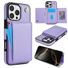 For iPhone 16 Pro Max 15 14 13 12 11 8 7 se XS Cossbody Leather Flip Wallet Case
