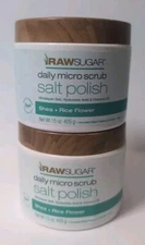 2X RawSugar Daily Micro Scrub Salt Poish Shea + Rice Flower W/Hyaluronic Acid
