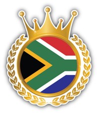South Africa Flag Crown Frame Car Bumper Sticker Decal - ''SIZES''