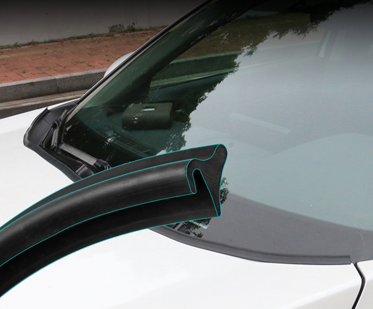 Rubber 1.8M Seal Strip Trim Weatherstrip Black For Car Front Windshield