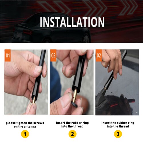 3" Car Aerial Short AM /FM Radio Signal Reception Antenna Black For Toyota RAV 4 - Picture 4 of 8