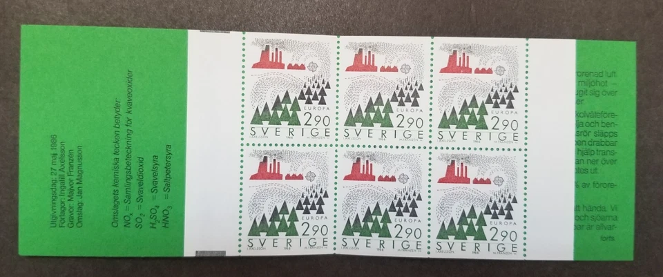 [SJ] Sweden Europa CEPT Protection Environment 1986 Tree Factory (booklet) MNH - Image 2 of 4
