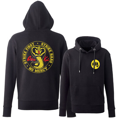 Herren Cobra Kai Dojo Training Hoodie Karate Kid Larusso Strike First Retro 80er