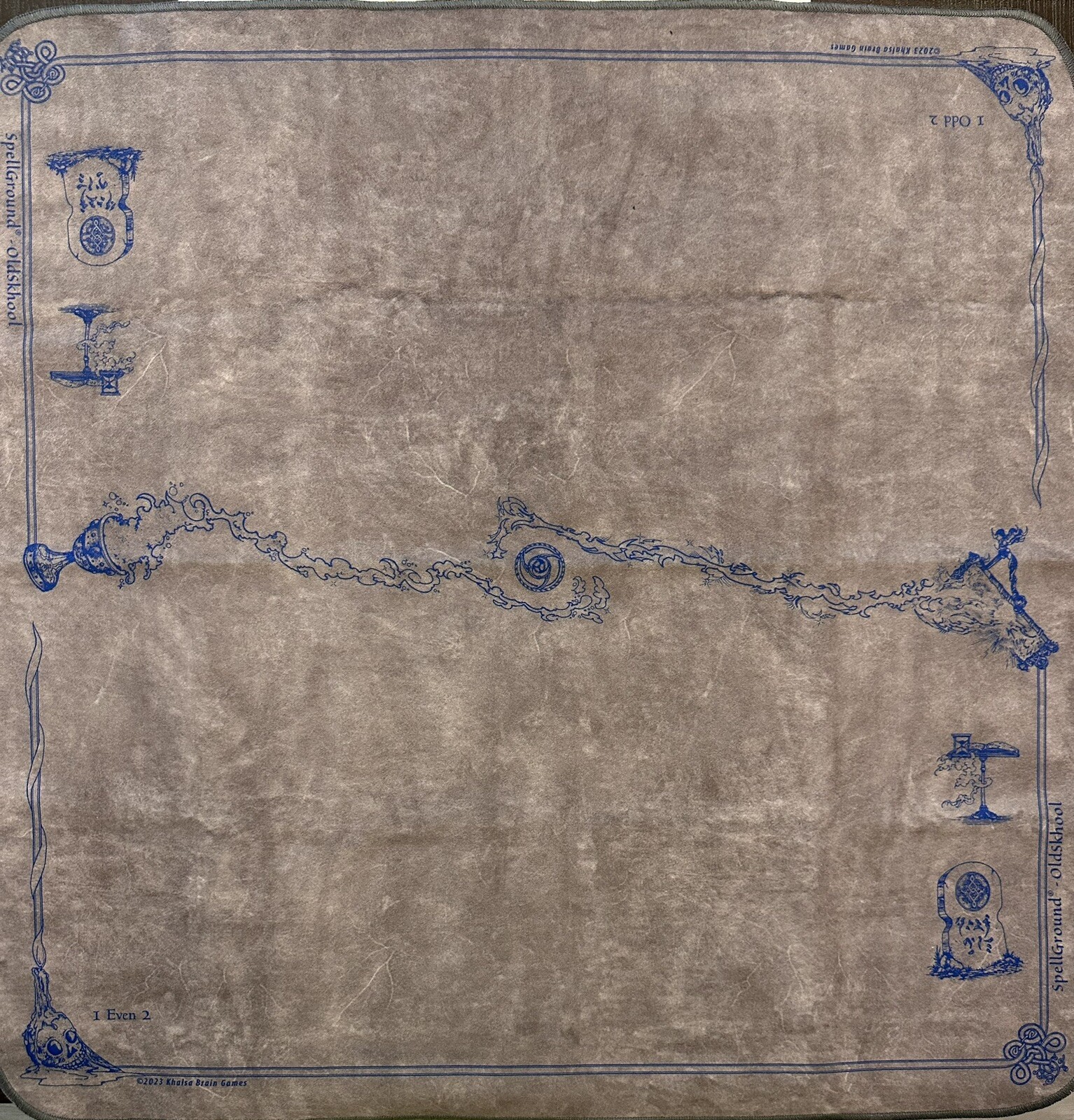 Spellground Playmat 2 Player Mat Grey Gray OldSkhool V8 Khalsa Brain