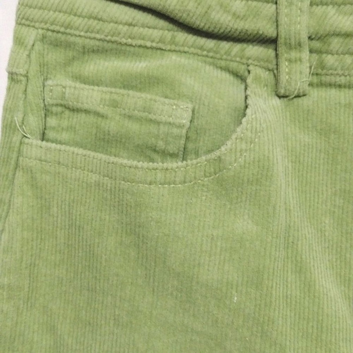 Forever 21 Women's High Waisted Wide Leg Light Green Corduroy Cargo Pants  Medium