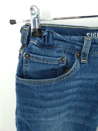 Levis Signature Skinny Jeans Boys 16 Stretch Medium Wash Faded Whiskered Denim - Picture 4 of 12