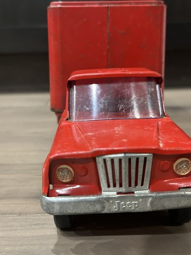 Vintage Tonka Sunbeam Red Semi Truck Pressed Steel Toy Trailer Advertising - Picture 4 of 18
