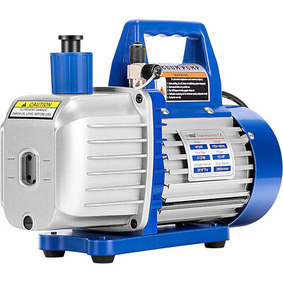 2 Stage 5CFM 1/2HP Rotary Vane Deep Vacuum Pump HVAC AC Air Tool w/ Oil ETL List