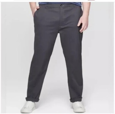 Goodfellow Men's Slim Tech Chino Pants Size 36x30 Charcoal NWT 
