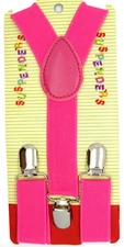 Babies, Boys, and Girls Clip-on "Dark Pink"  Y-Back Elastic Children Suspender