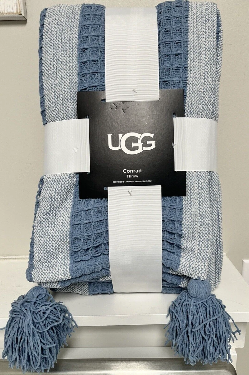 ugg blanket blue and white
