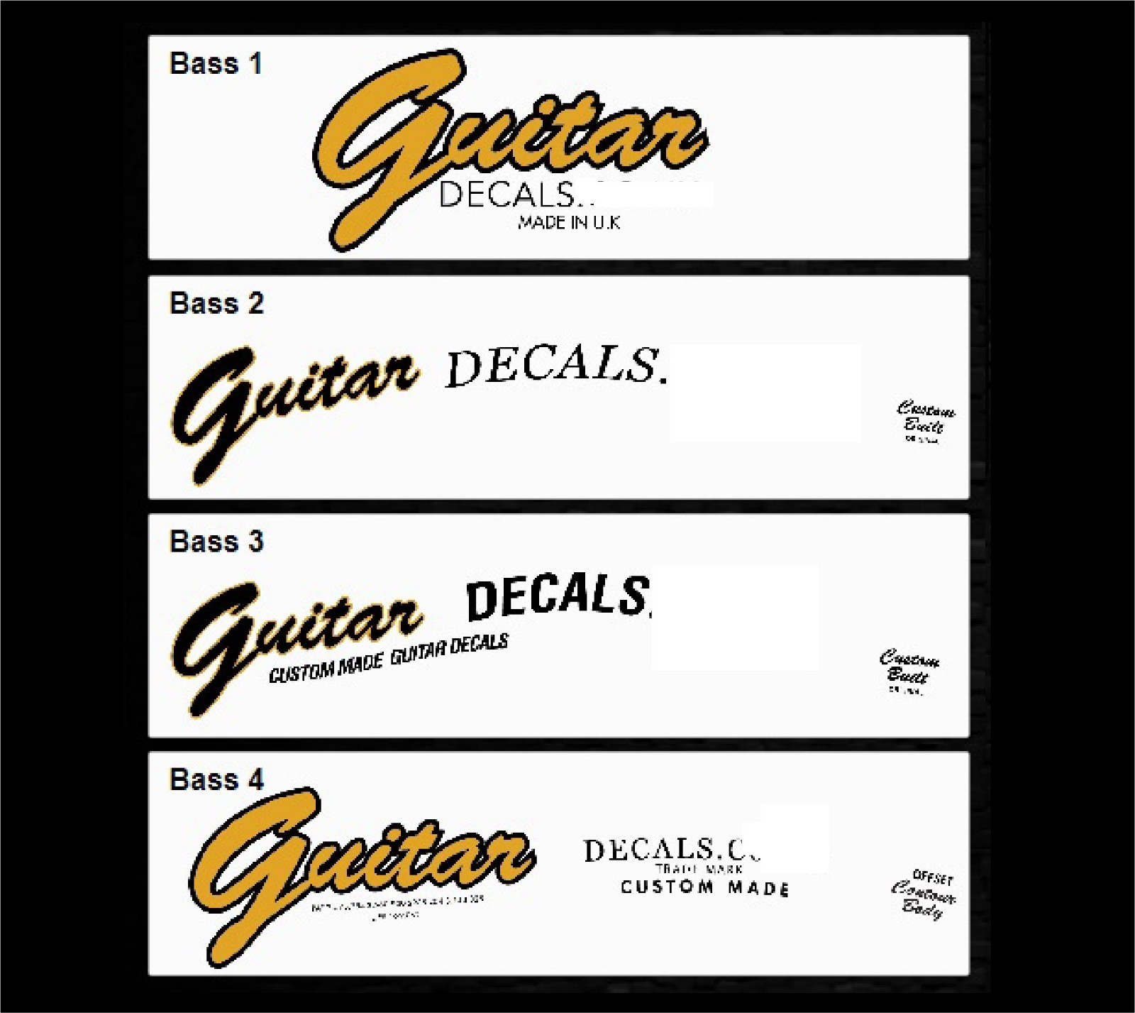 Guitar decals Waterslide Headstock Decals Headstock decal 2 for £