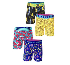 Pokemon Boys Underwear 4 pk Athletic Moisture Wicking Boxer Briefs NWT Size 10