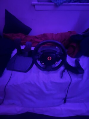 Ps5, Staring Wheel With Peddles, And Hook To Hold On Desk.