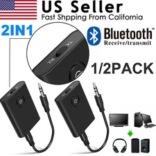 Bluetooth 5.0 Transmitter Receiver 2 IN 1 Wireless Audio 3.5mm Jack Aux Adapter