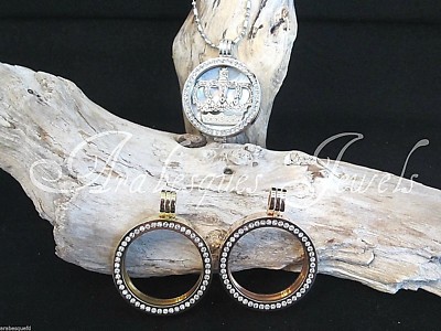 GENUINE MI STERLINA MILANO medium Reversible coin/moneda carrier/pendant ajmm