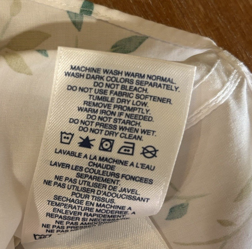 Lands End Button Up Shirt Womens Sz 18 White Floral Non Iron Supima Cotton Top - Picture 9 of 9