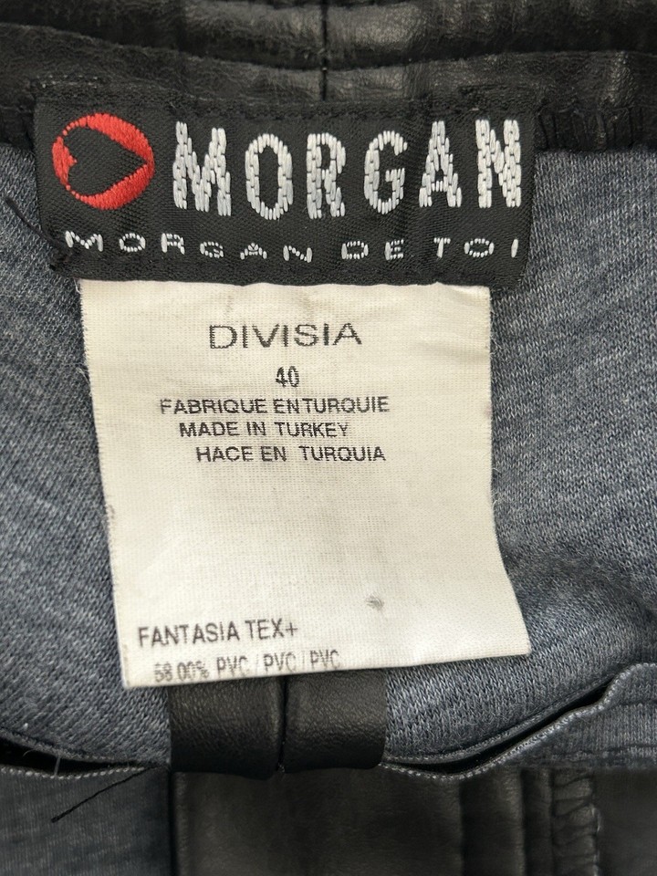 De Toi Women's Black PVC Leather Look Trousers Pants Ladies