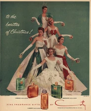 1956 Coty Perfume: Beauties of Christmas Vintage Print Ad