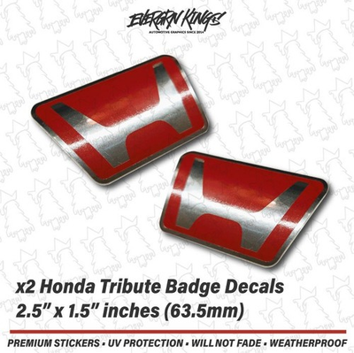 #ad Red TRIBUTE H Retro Hood Trunk Badge Decals for EF EG EK Honda Civic Si Del Sol $12.95