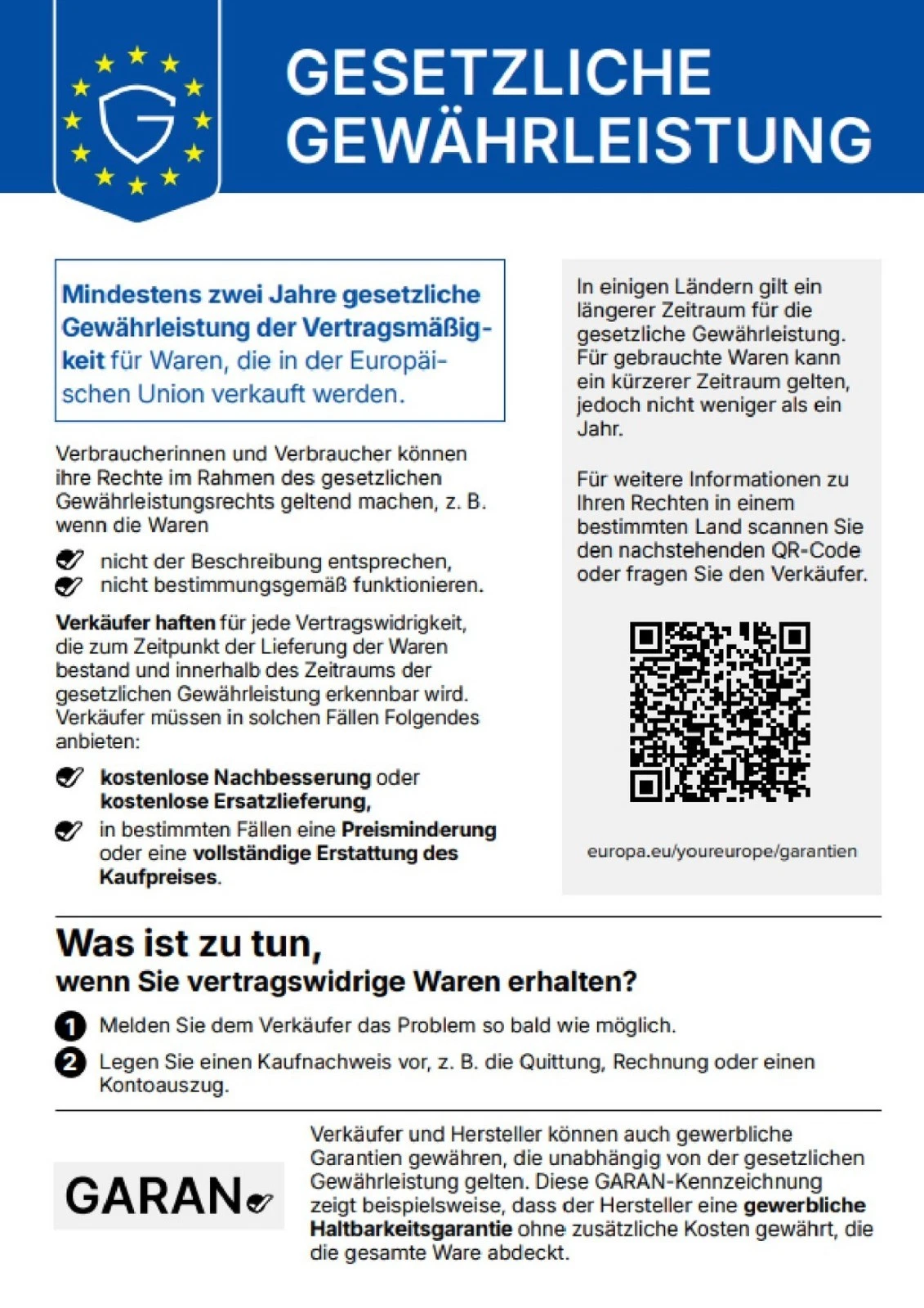 Gewährleistungslabel