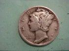 1939 D  Mercury Dime - Fine cond  , actual coin in photo