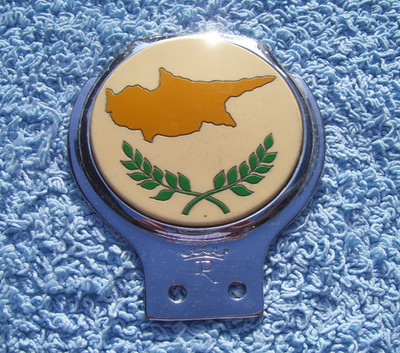 VINTAGE 1960er ZYPERN AUTO ABZEICHEN ~ NICOSIA/LIMASSOL/LARNACA/PAPHOS/AYIA NAPA ZYPRIOT