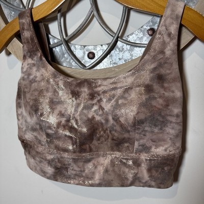 LULULEMON ALIGN BRA SHINE Sz 10 Diamond Dye Shine Cacao Diffuse Dot Foil Reverse