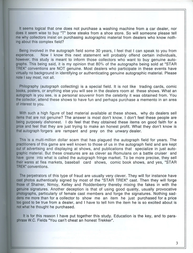 Study of STAR TREK Autographs Book by Al Wittenbert 1st Edition 1994 (VG+) Rare - Image 4 of 4