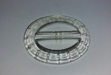 Vtg Oval Clear Glass Belt Buckle Scarf Slide Marked Czechoslovakia 2" x 1-1/2"