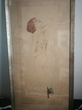 STUNNING ORIGINAL ART NOUVEAU PRINT  SIGNED RAPHAEL KIRCHNER IN ORIGINAL FRAME