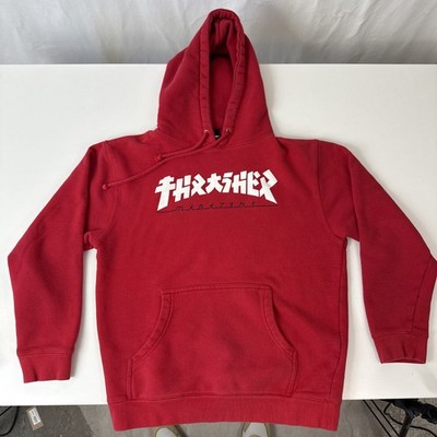 Thrasher x Godzilla Hoodie Sweatshirt Mens Small Red Japanese Font Skateboarding