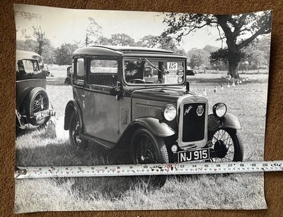 Austin 7 Seven Box Saloon sehr groß B W Foto Poster Oldtimer Auto Teil Nippy 