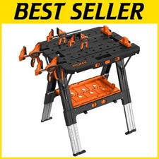 Folding Work Table & Sawhorse Combo, 31"x25", 1000lb Load