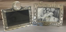 VTG 2 Fetco Photo Picture Frames Pewter Silver Decor 6 x 4  FAMILY MOON  STARS   