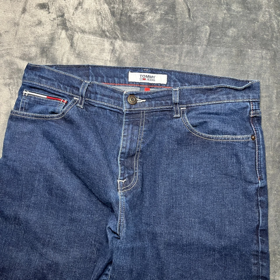 Vintage Tommy Hilfiger Jeans Men's 36x34 (Fits 36x31) Carpenter Blue 90s Y2k - Image 3 of 4