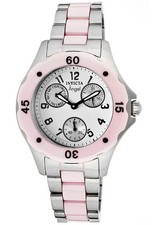 Invicta Women's 1653 Angel Jelly Fish White Dial Stainless Steel & Pink Ceramic