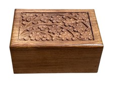 Pets Remembered Wood Cremation Urn Engraved Memorial Keepsake Box 6x4.25x2.75