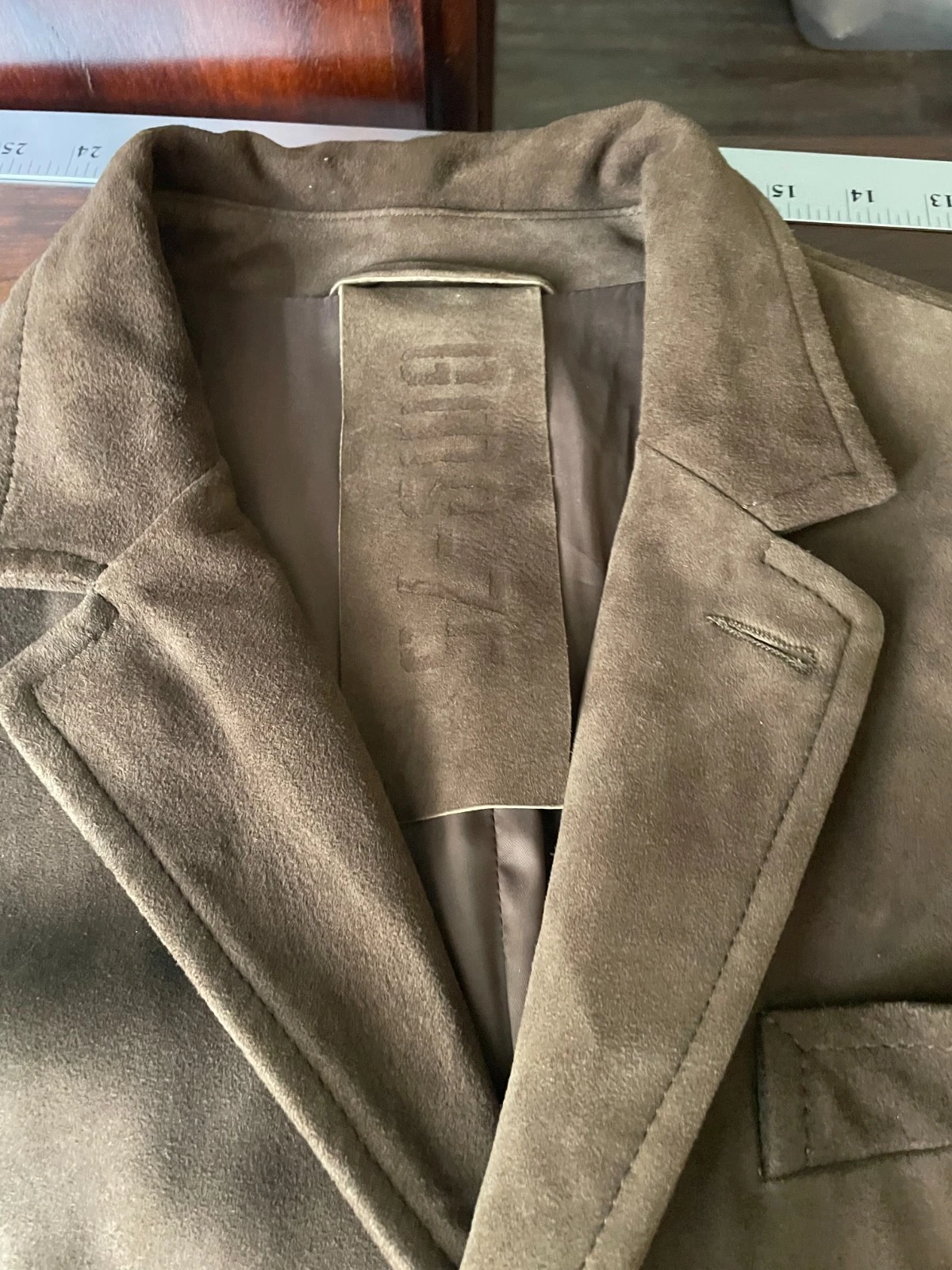 Gimo’s GMS-75 Brown Suede Leather Blazer Jacket Italy Fit See Measurements - product detail image 8