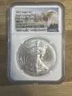 2021 Silver Eagle Type-2 FDOI NGC MS 70 In Eagle Landing Holder