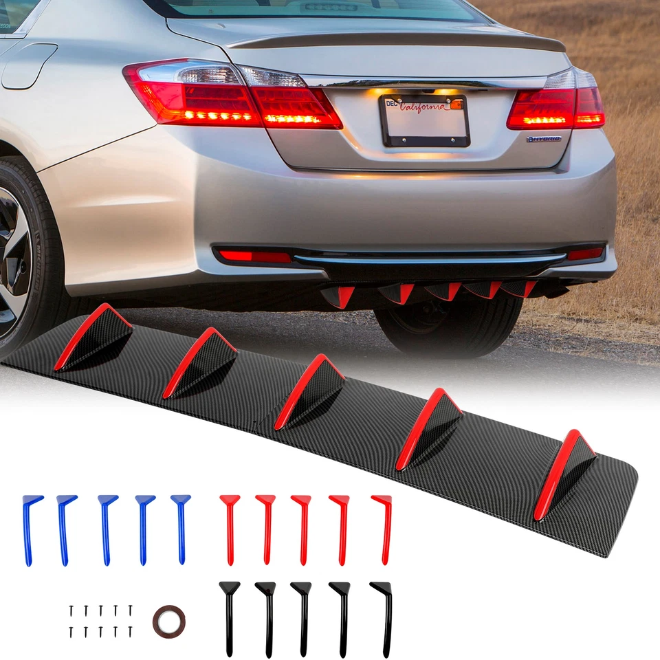 Difusor de labios de parachoques trasero de carbono tiburón 5 aletas alerón para Lexus LS400 LS430 LS460 Foto 2 de 4