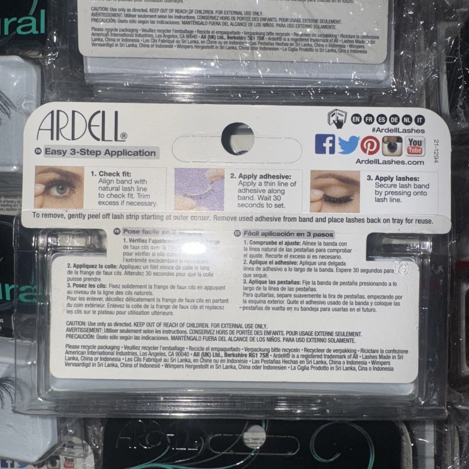 (LOT OF 20) Ardell Natural 128 False Lashes Authentic Ardell Eyelashes Black  - Image 3 of 3
