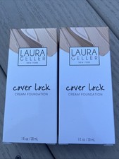 Laura Geller Cover Lock Cream Foundation 1oz/30mL Sand Lot of 2